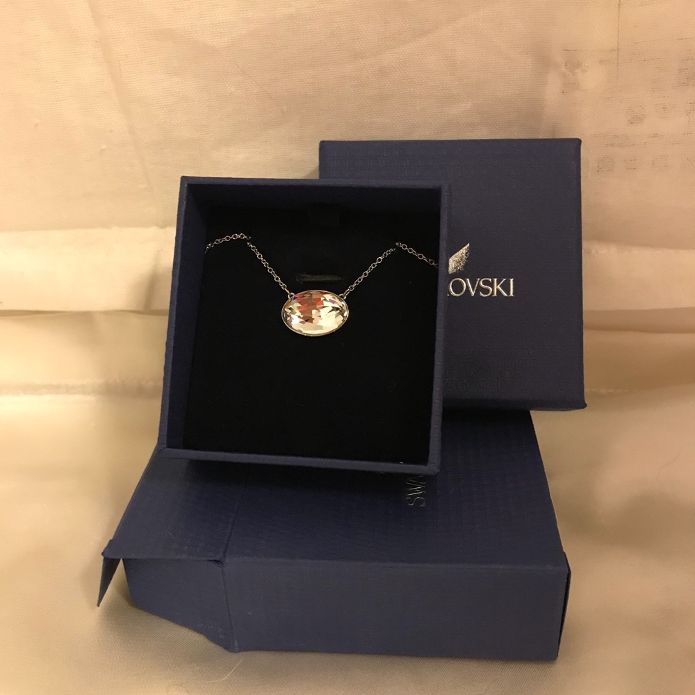 Authentic and new in box Swarovski oval necklace